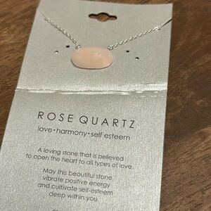 Rose Quartz Pendant Necklace in Silver